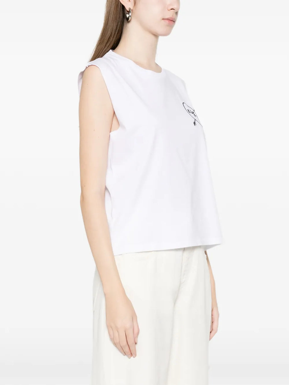 logo-embroidered tank top