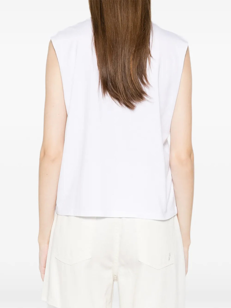 logo-embroidered tank top