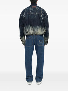 gradient distressed-effect denim jacket