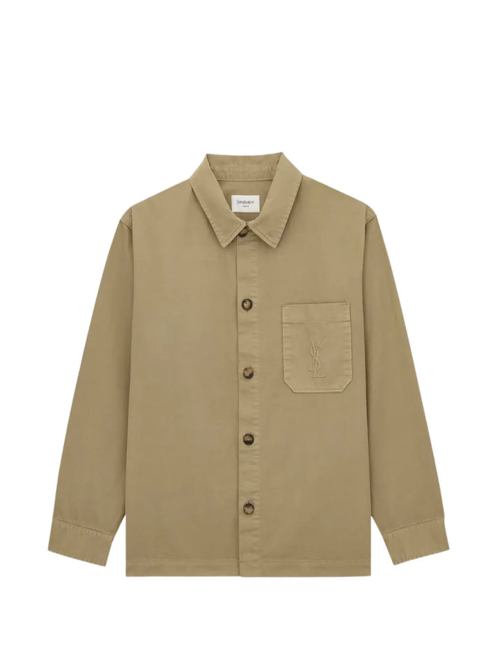 logo-embroidery shirt jacket