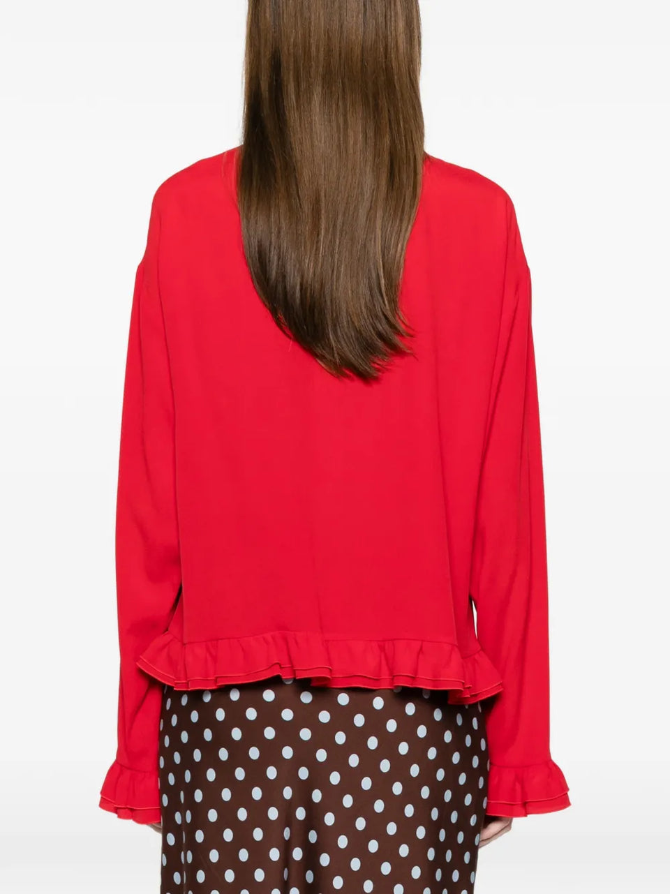 bow ruffled shirt