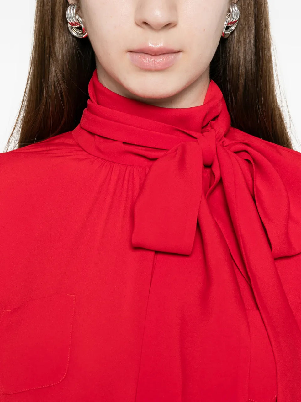 bow ruffled shirt