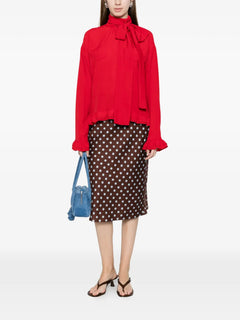 bow ruffled shirt
