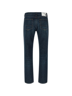 stonewashed contrast stitching jeans