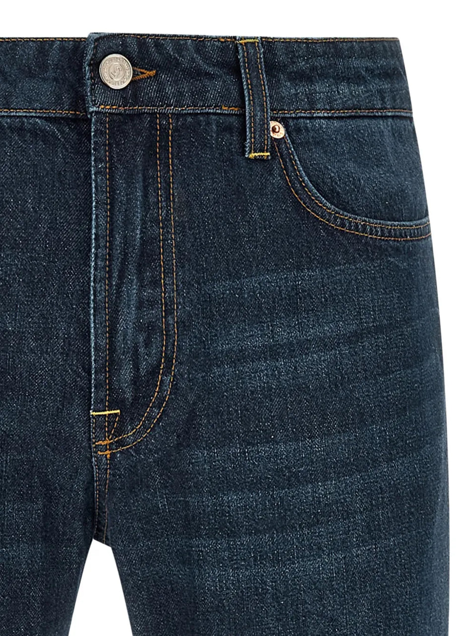 stonewashed contrast stitching jeans