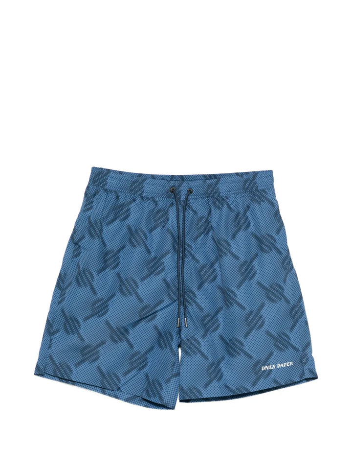 patterned swim shorts