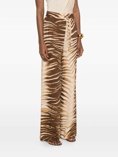 print-detail palazzo pants
