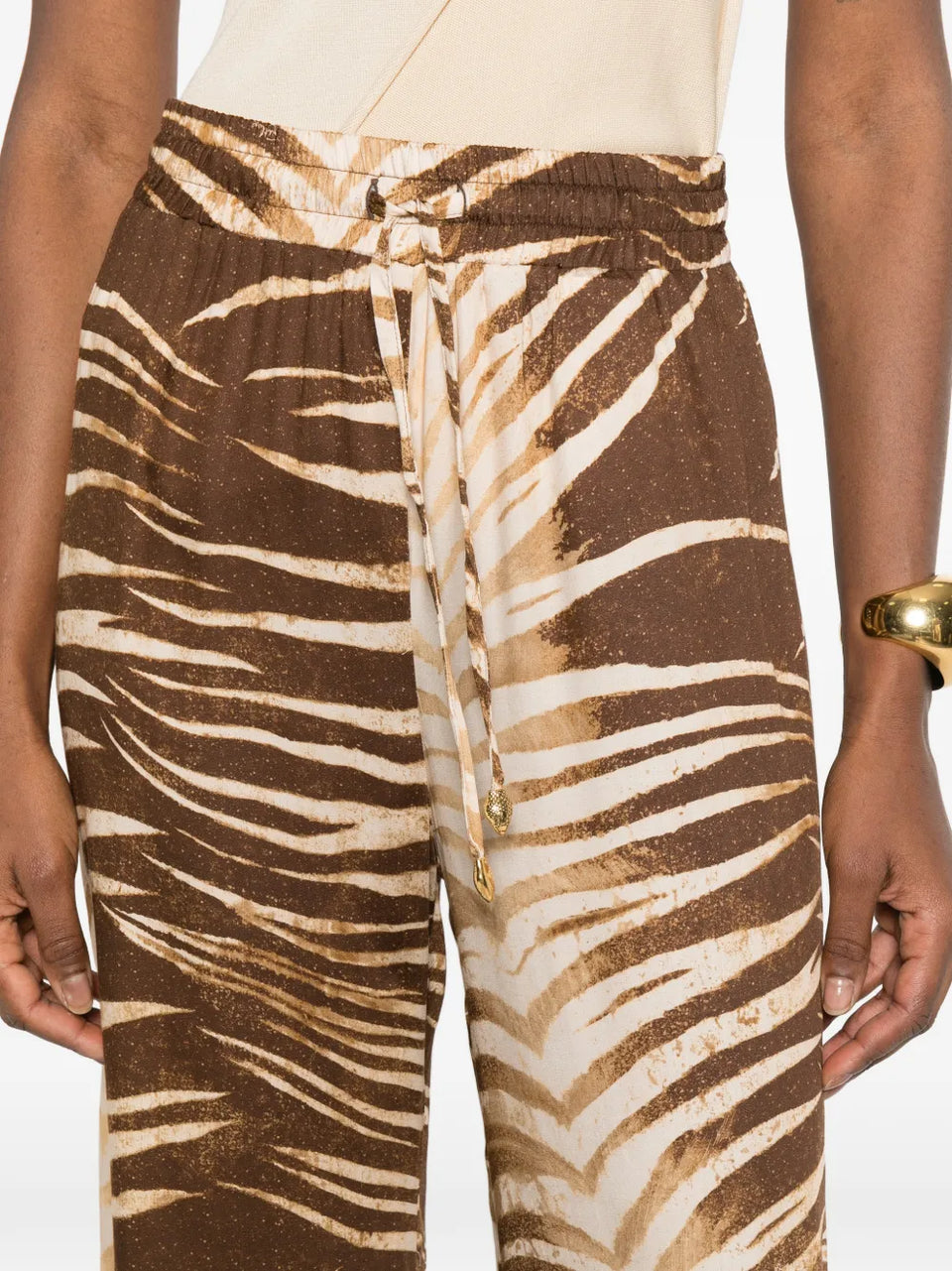 print-detail palazzo pants