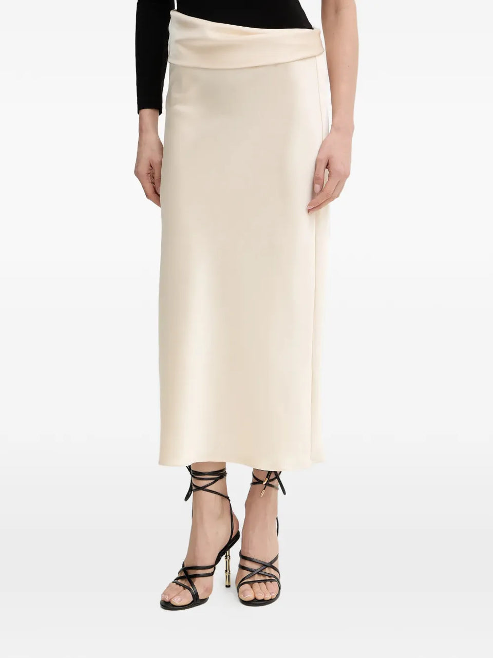 draped midi skirt