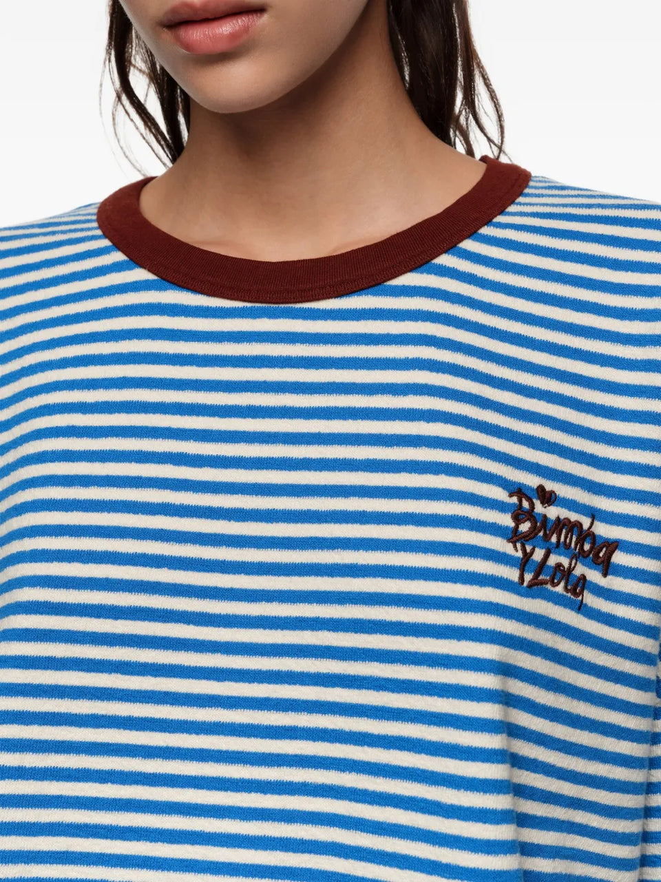 striped embroidered T-Shirt