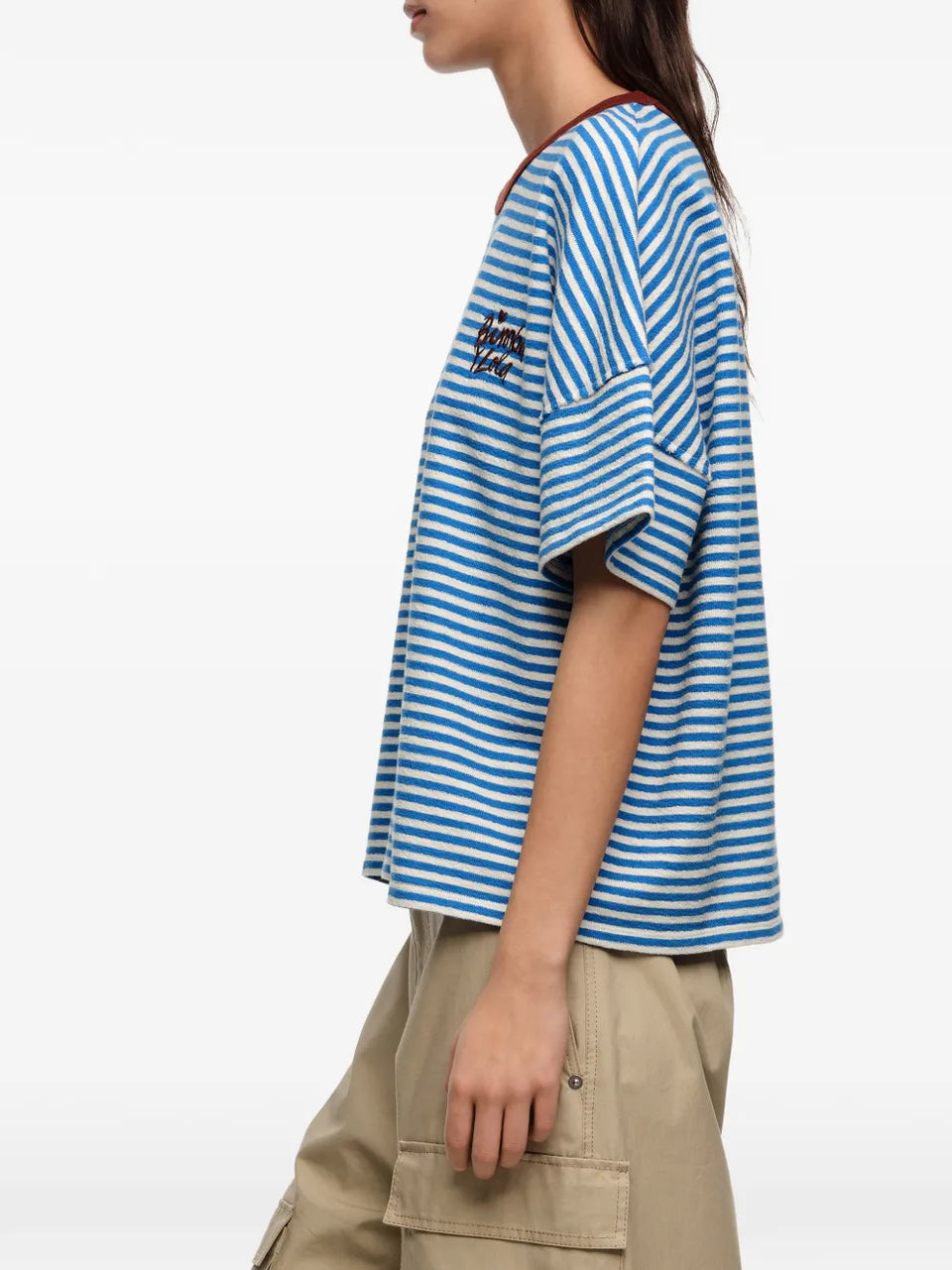 striped embroidered T-Shirt