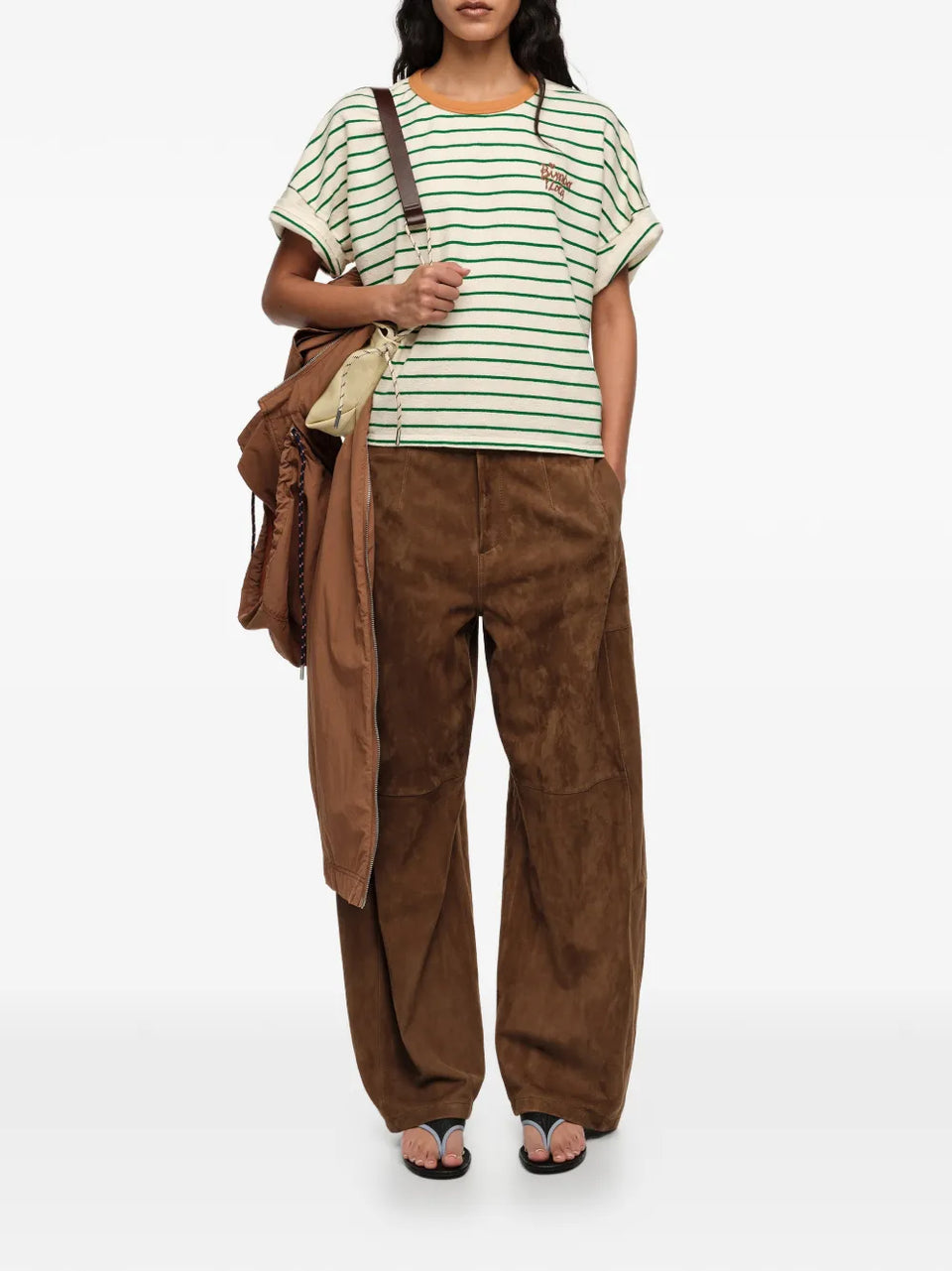 striped embroidered T-Shirt