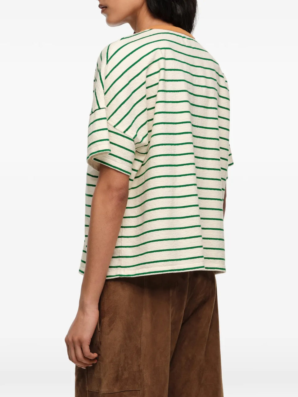 striped embroidered T-Shirt