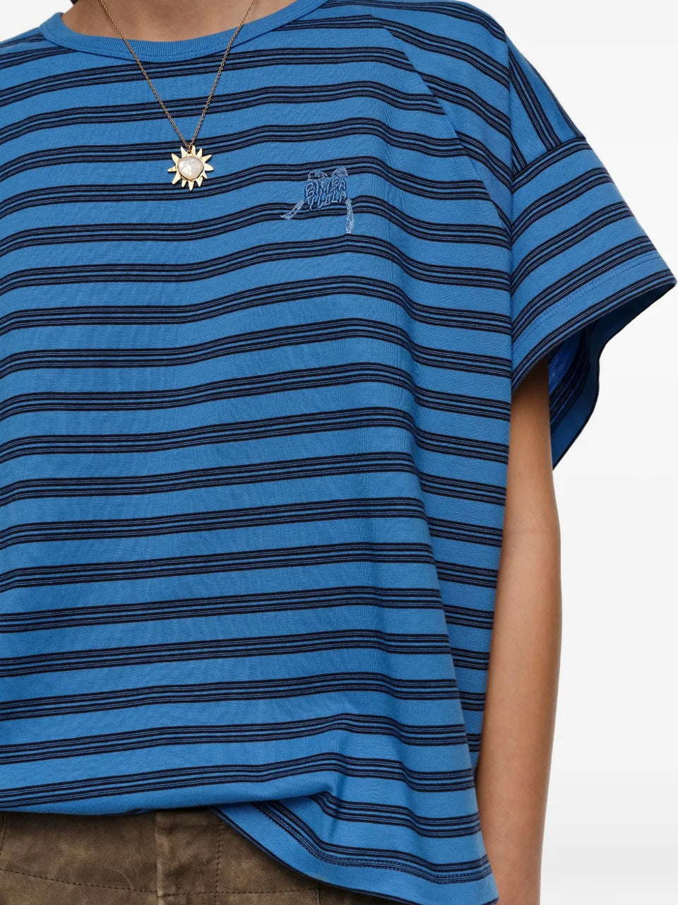 striped embroidered T-Shirt