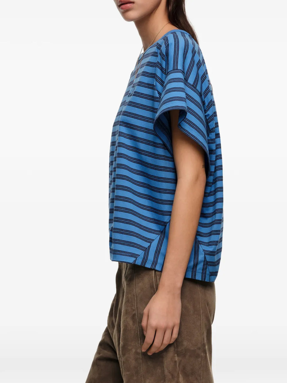 striped embroidered T-Shirt