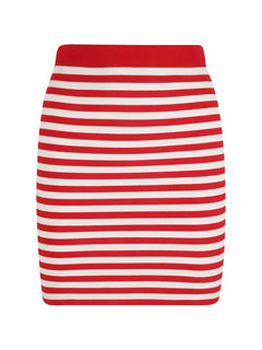 striped mini skirt