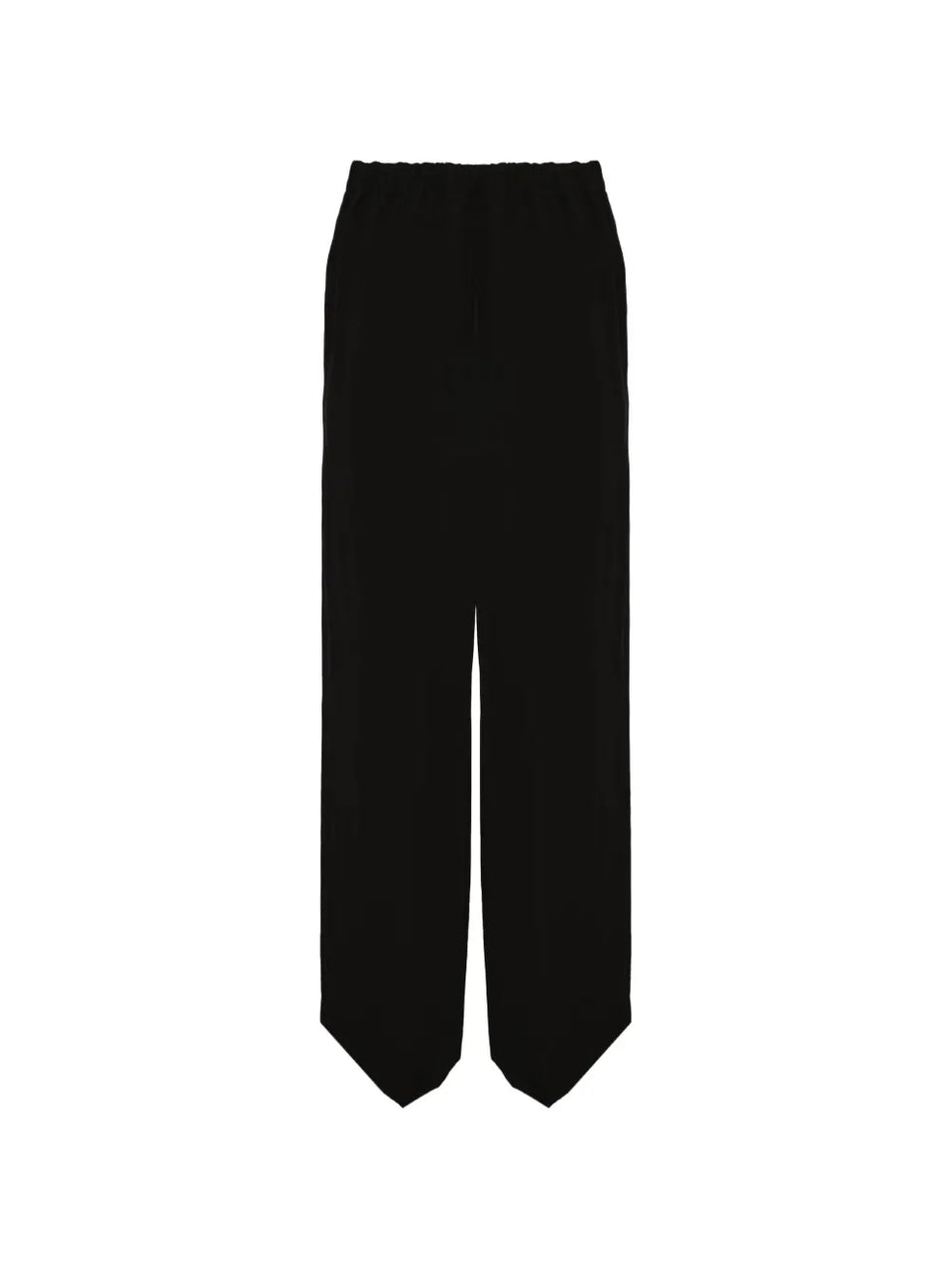 elasticated-waistband straight-leg trousers