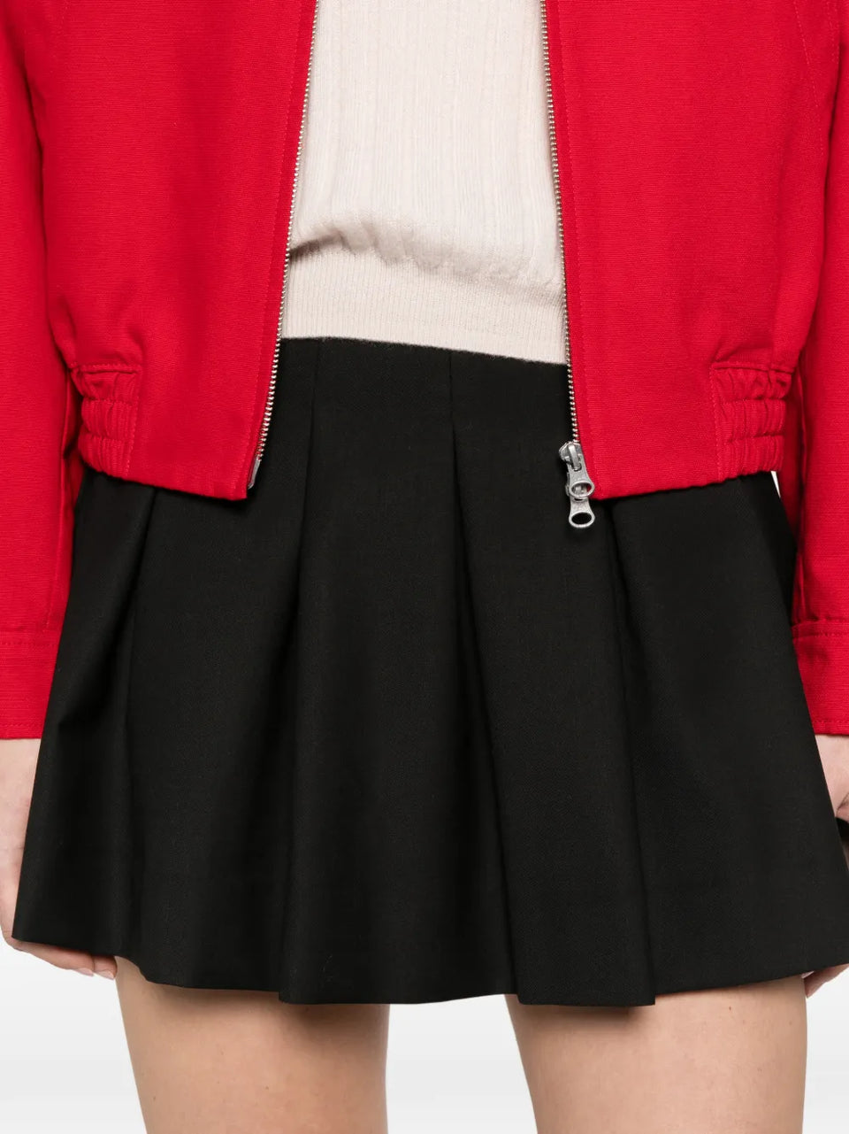 buckle pleated mini skirt