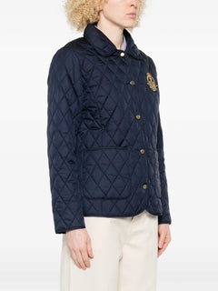 quilted emblem jacket