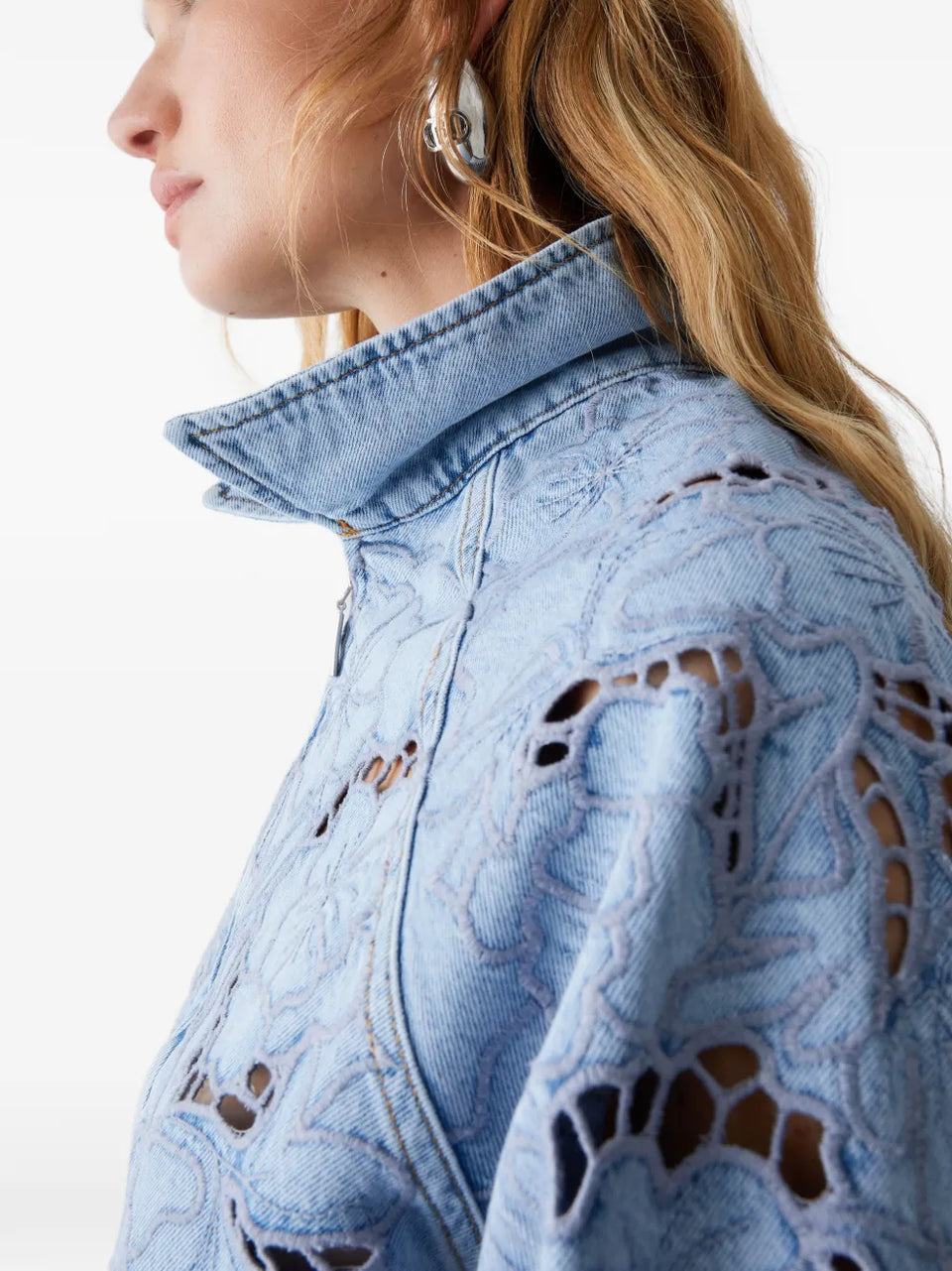 open-work embroidery jacket