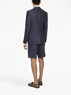 above-knee linen tailored shorts