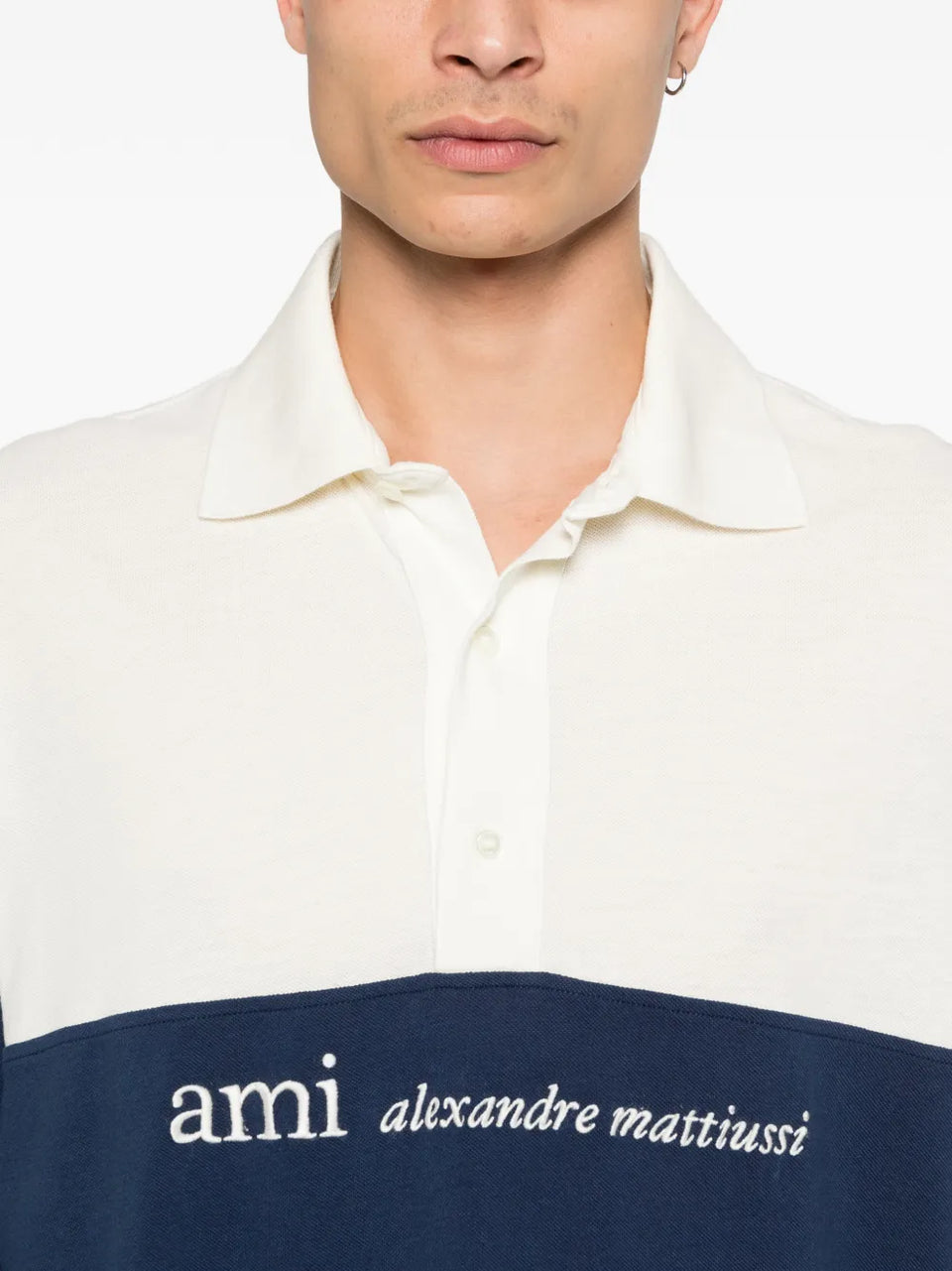 colourblock long-sleeve polo shirt