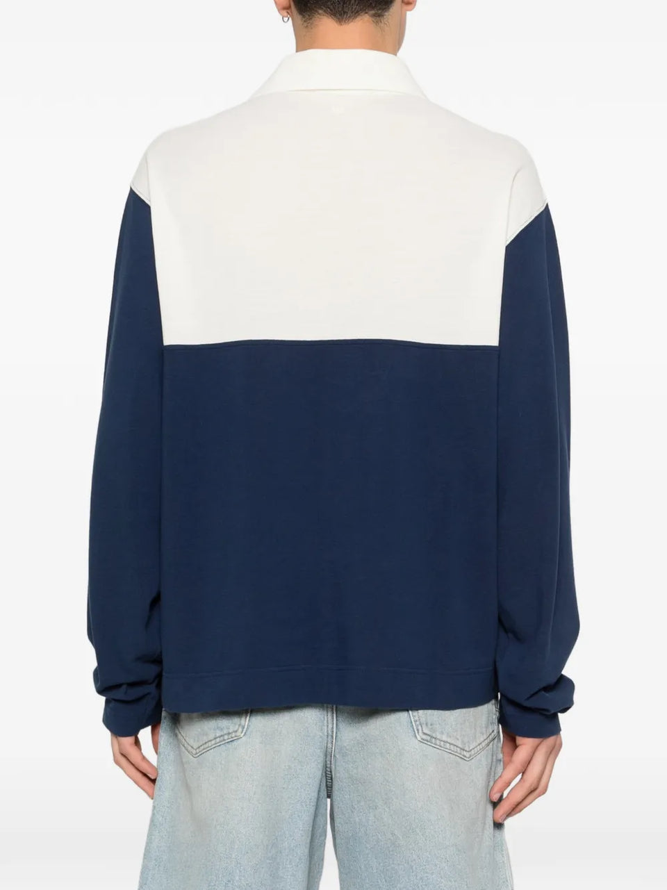 colourblock long-sleeve polo shirt