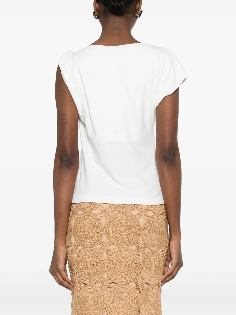 Marlena draped asymmetric-neck top