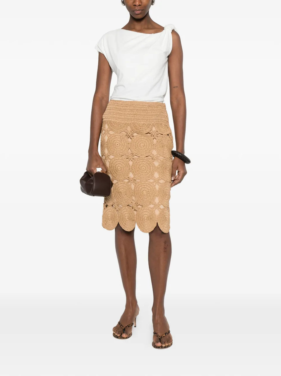 Marlena draped asymmetric-neck top