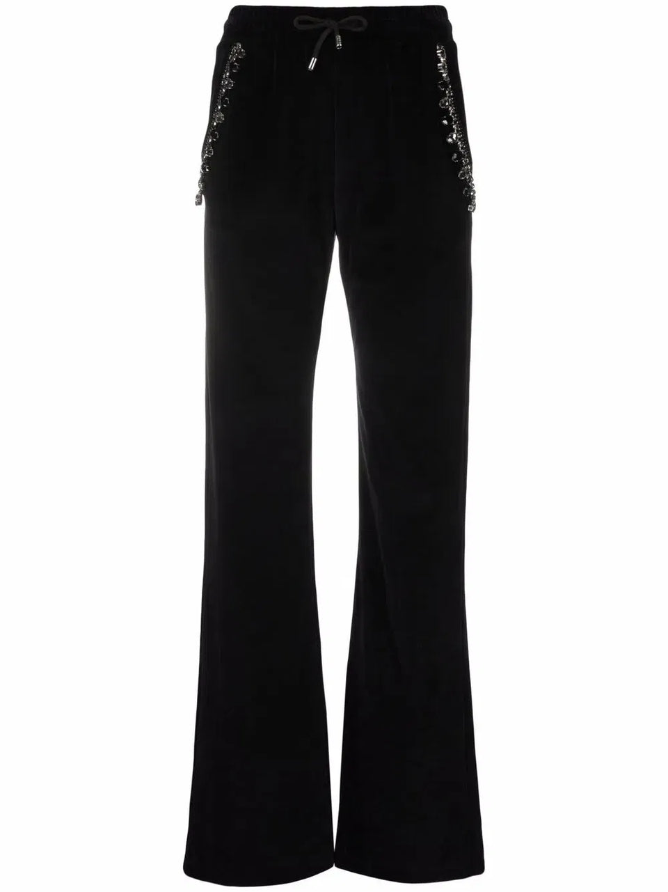 Crystal Chain velvet track pants