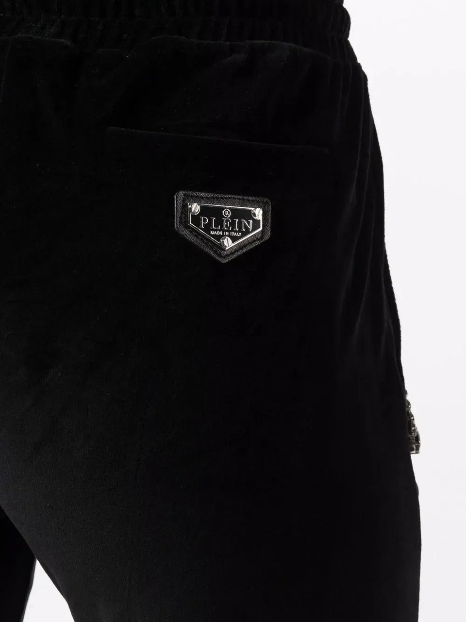 Crystal Chain velvet track pants