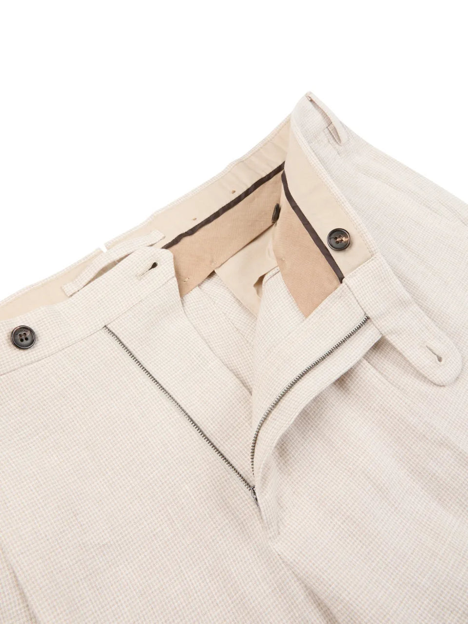 patterned linen trousers