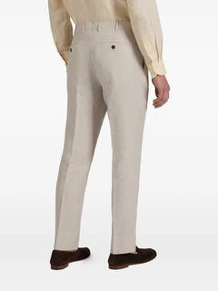 patterned linen trousers