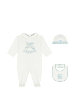 horse-motif babygrow set (set of three)