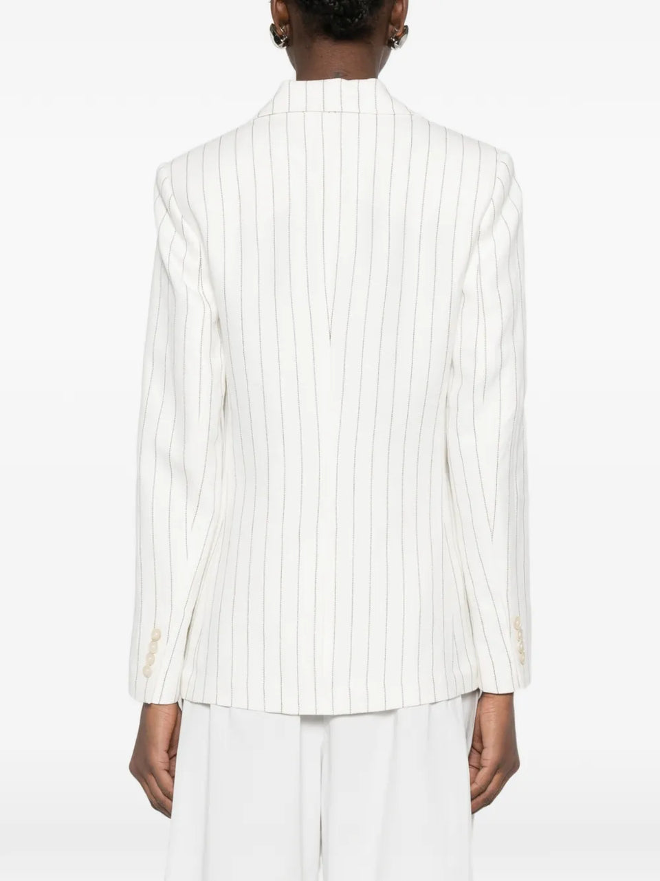 striped single-breasted jacket