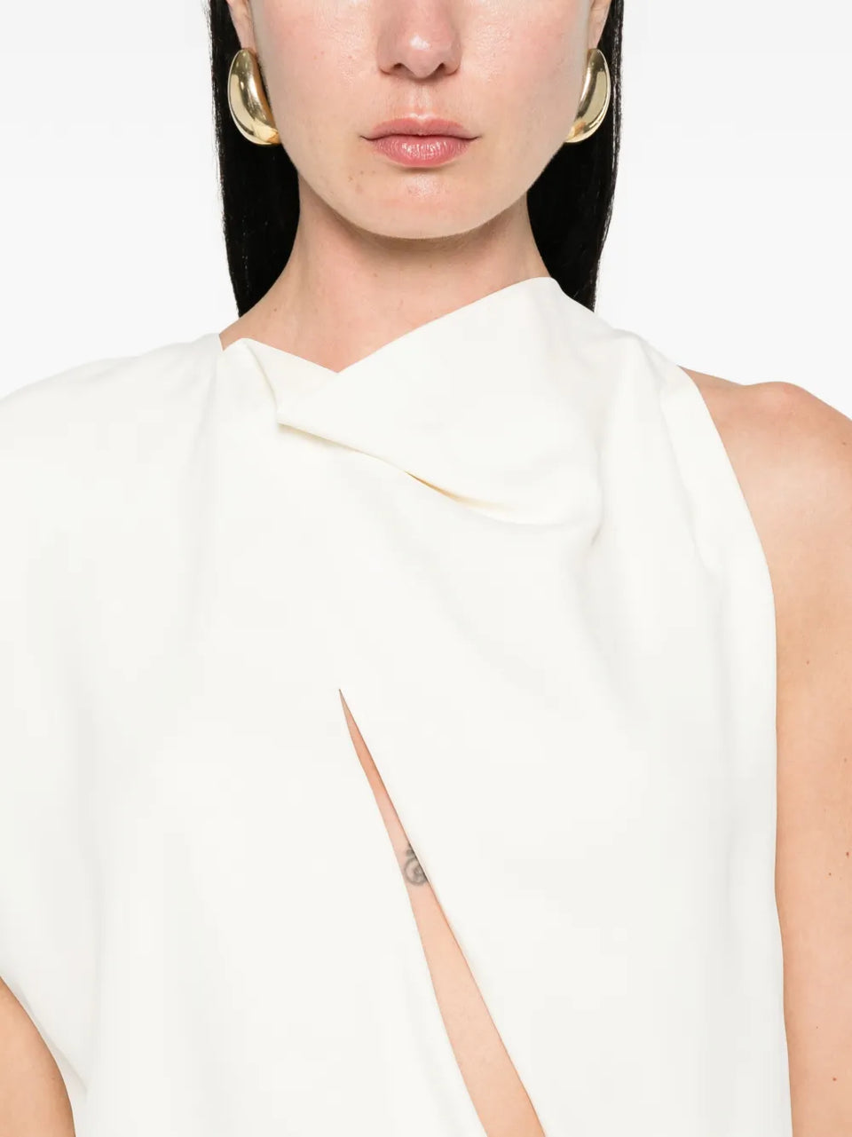 draped midi dress
