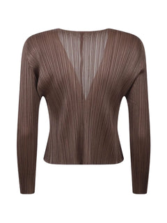 pleated cropped cardigan