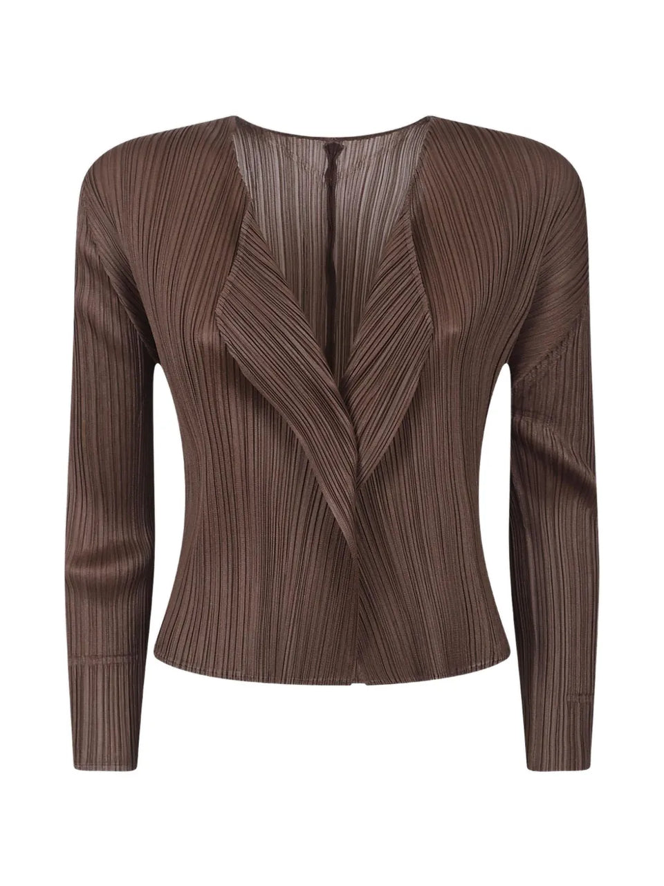pleated cropped cardigan