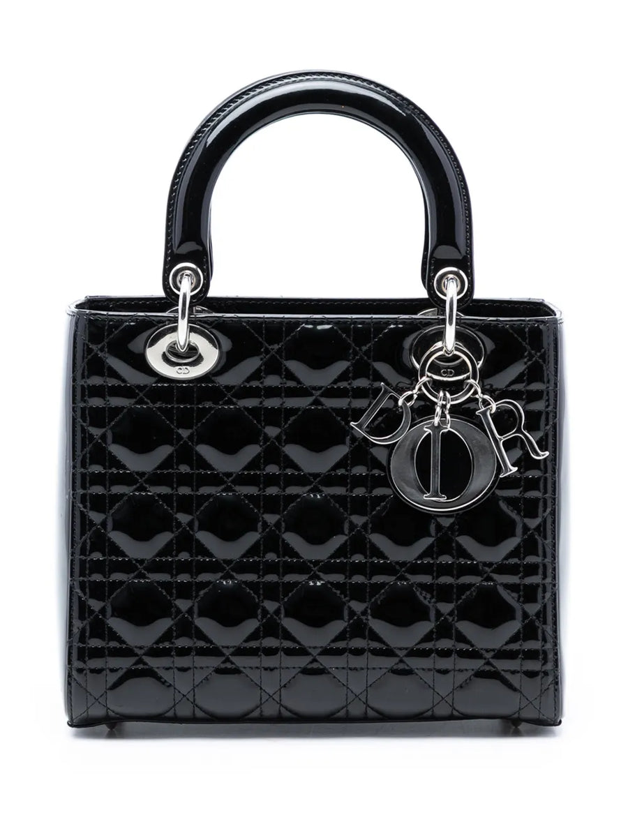 2013 Medium Patent Cannage Lady Dior satchel