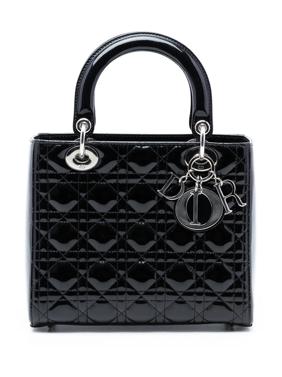 2013 Medium Patent Cannage Lady Dior satchel