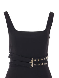 belt boat neck dress