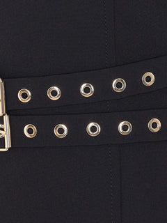 belt boat neck dress