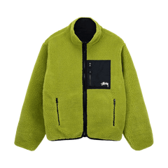 Stussy Sherpa Reversible Jacket Moss Green