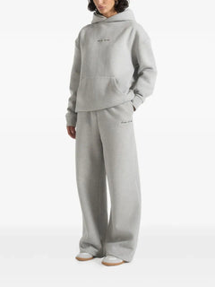 Taylor logo-embroidery marl grey wide-leg track pants