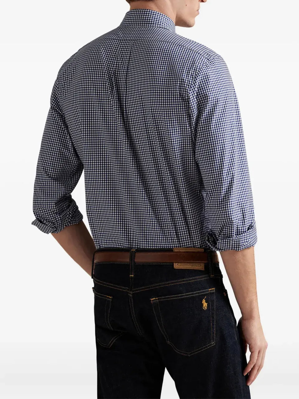 gingham long-sleeved shirt