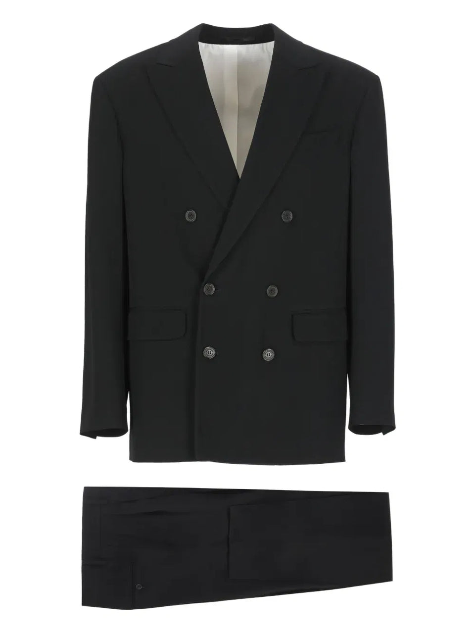double-breasted peak-lapel suit