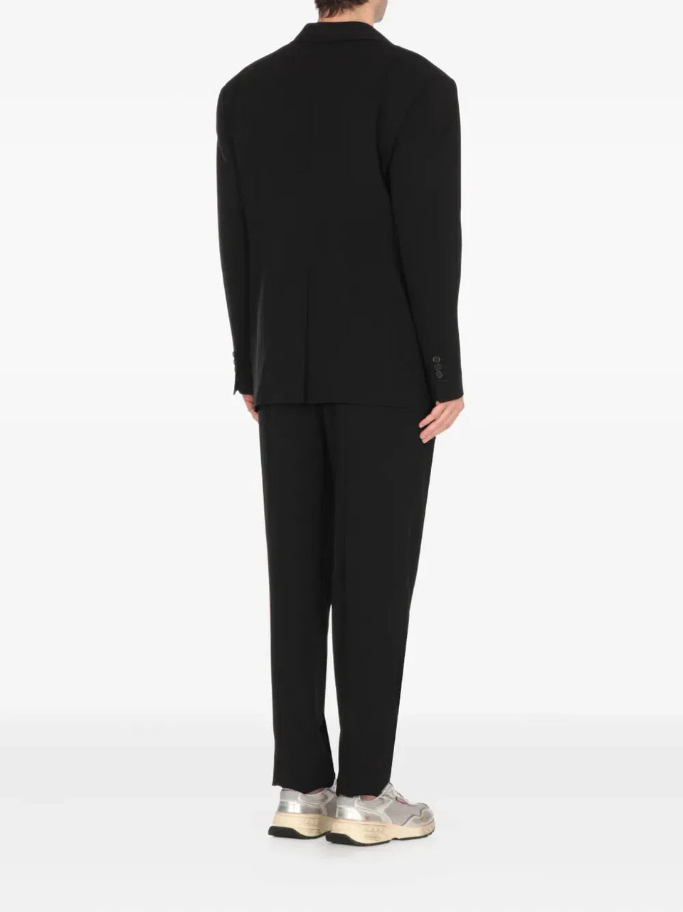 double-breasted peak-lapel suit