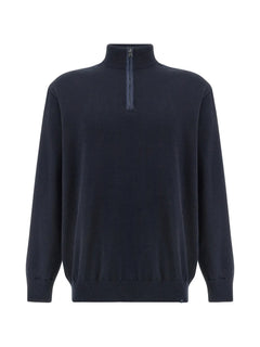 half-zip cotton sweater