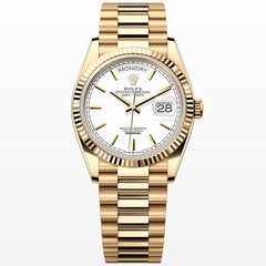 Rolex | Day-Date | 128238 | Yellow gold | 36 x 43 mm | Yellow gold | White | Automatic