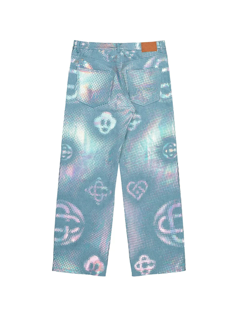 pearlescent monogram baggy jeans